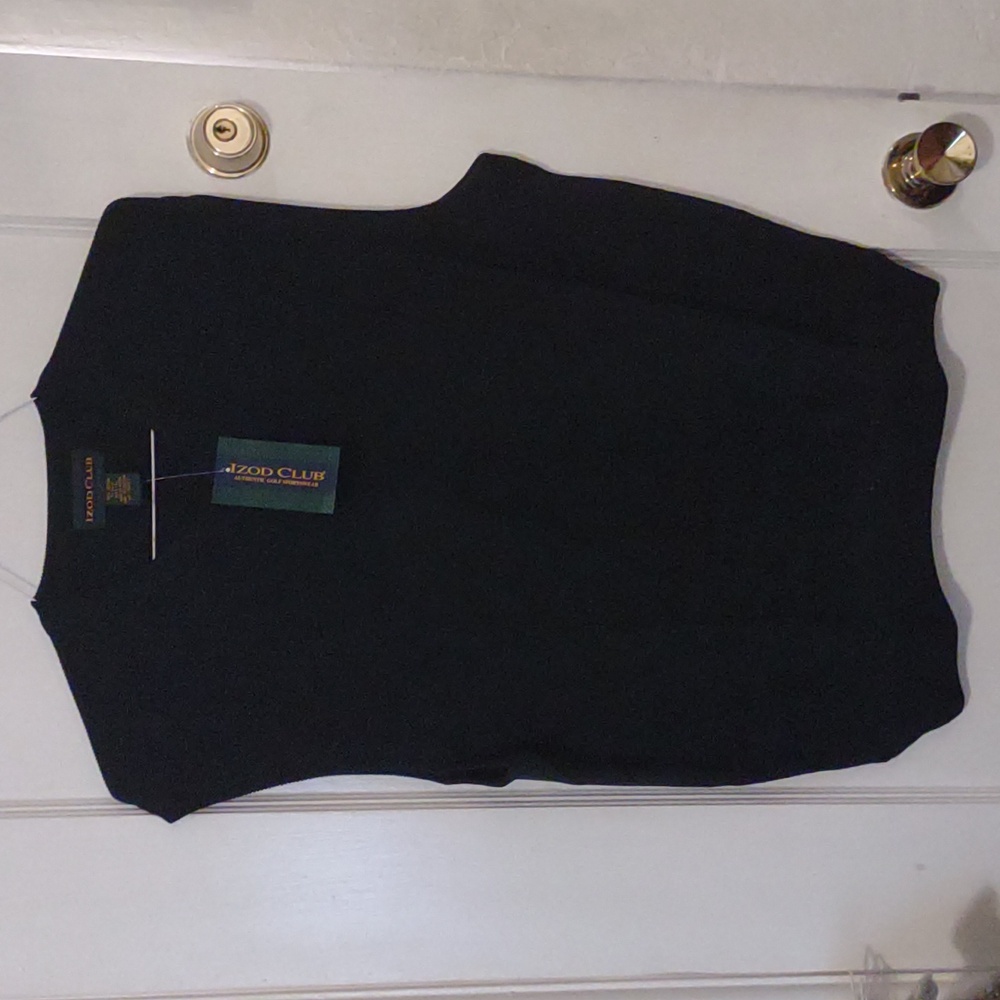 NWT IZOD CLUB | 100% Cotton Black Sweater Vest